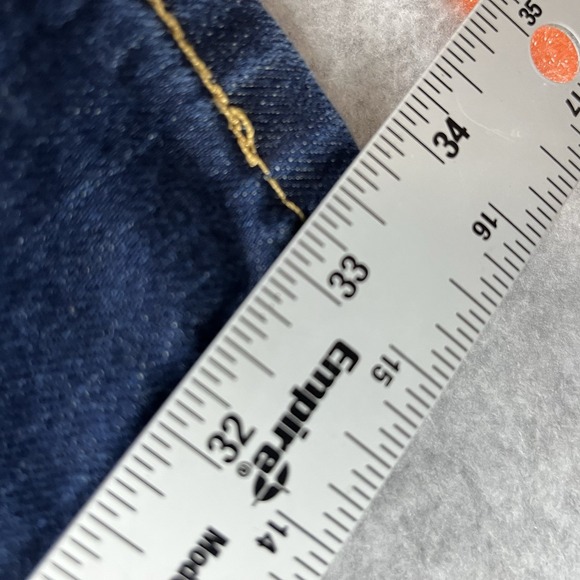 Levis 505 Jeans Mens 36x34 Blue Denim Straight Fit Dark Wash Cotton Pants EUC - Picture 8 of 12